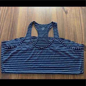 ATHLETA racerback scoop neck tank top navy with white stripes plus size 2x